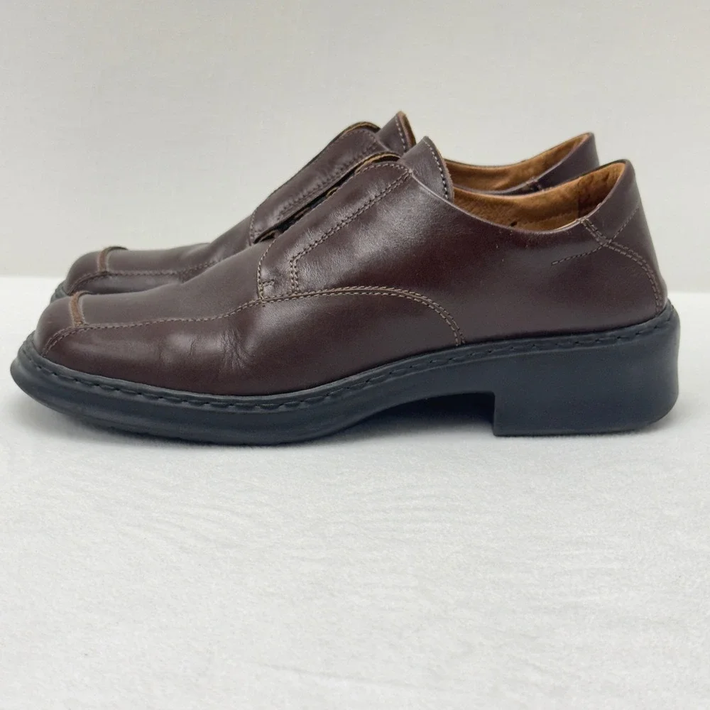 Josef Seibel Mens Brown Leather Slip On Loafers Dress‎ Shoes Size 9.5US/42EU